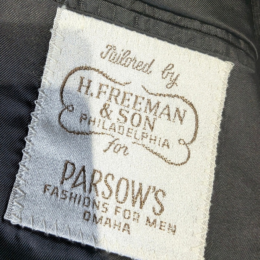 H. Freeman & Son Black Wool Two Button Blazer Custom Made USA - Picture 10 of 16